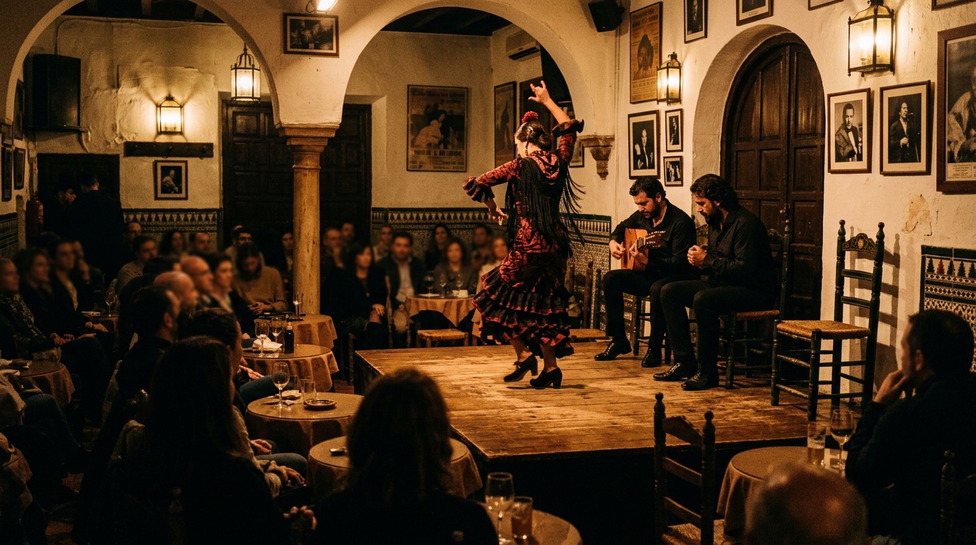 Flamenco venue atmosphere in Seville